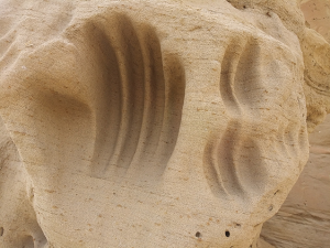 Handprint in sandstone.