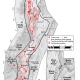 Map of central Utah earthquake study areas showing new (red) and previous (black) fault mappings, epicenters, and legend.