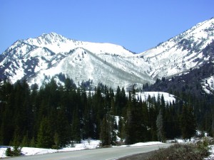 Looking down canyon from Reynolds Flat at the terminal moraine deposited by the Mill D South Fork tributary glacier.