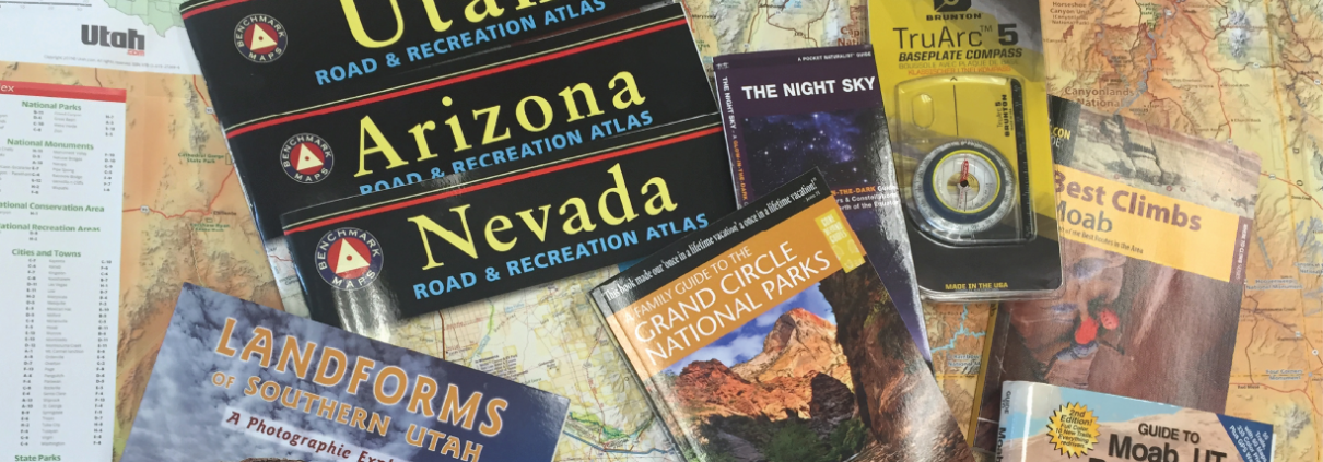 A collage of map products available in our bookstore.