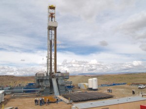 Drill rig in the Natural Buttes natural gas field.