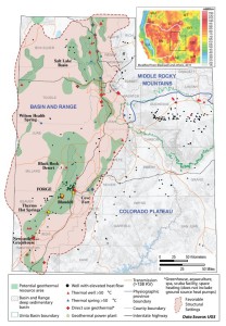 Map of Utah showing geothermal resources.
