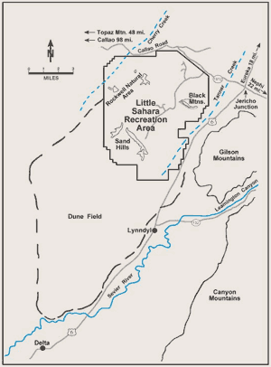 little sahara sand dunes utah map Geosights Sand Dunes At Little Sahara Recreation Area Juab County Utah Geological Survey little sahara sand dunes utah map