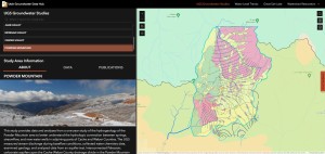 Computer screen featuring the Utah Groundwater Data Hub.